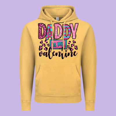Daddy Is My Valentine Vintage Hoodie Designed By Oliviacreatesart