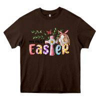 Chocolate Brown My First Easter Bunny Heavy Core Tee - RanaPortraitStore
