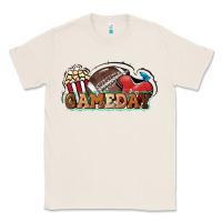 Natural Game day football popcorn Classic Tee - HowdyJamesFarm