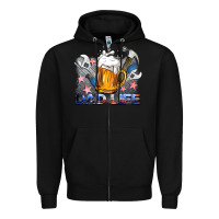 Black dad life beer and tools Zipper Hoodie - BarkalooDesign