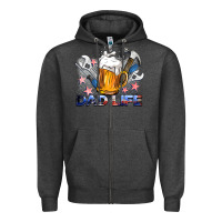 Charcoal Heather dad life beer and tools Zipper Hoodie - BarkalooDesign