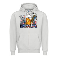 Dove Grey dad life beer and tools Zipper Hoodie - BarkalooDesign