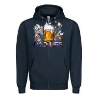 Navy dad life beer and tools Zipper Hoodie - BarkalooDesign