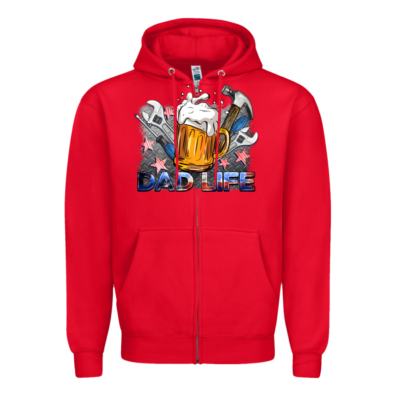 Dad Life Beer And Tools Zipper Hoodie by BarkalooDesign | Teevron