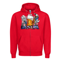 Red dad life beer and tools Zipper Hoodie - BarkalooDesign