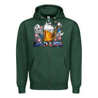 Sports Green dad life beer and tools Zipper Hoodie - BarkalooDesign