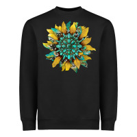 Black sunflower with gemstone and cowhide Heavyweight Sweatshirt - Artiststas