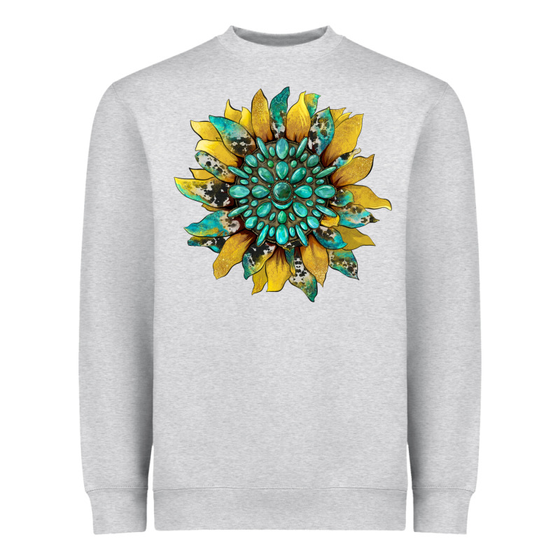 Sunflower With Gemstone And Cowhide Heavyweight Sweatshirt by Artiststas | Teevron