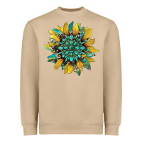 Mushroom sunflower with gemstone and cowhide Heavyweight Sweatshirt - Artiststas