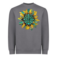 Storm sunflower with gemstone and cowhide Heavyweight Sweatshirt - Artiststas