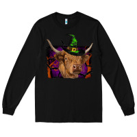 Black highland cow halloween Long Sleeve Tee - RanaPortraitStore