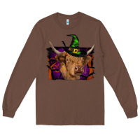 Chestnut highland cow halloween Long Sleeve Tee - RanaPortraitStore