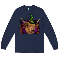 Navy highland cow halloween Long Sleeve Tee - RanaPortraitStore