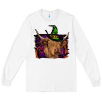 White highland cow halloween Long Sleeve Tee - RanaPortraitStore