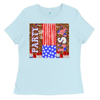 Baby Blue party in the usa Ladies Tee - TumblerDesignByShophia