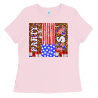 Bubblegum Pink party in the usa Ladies Tee - TumblerDesignByShophia