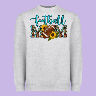 Western Leopard Camouflage Sunflowers  Glitter Mom Football Heavyweight Sweatshirt Designed By Artiststas