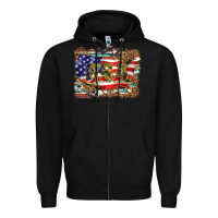 Black western america map usa Zipper Hoodie - BarkalooDesign