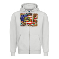 Dove Grey western america map usa Zipper Hoodie - BarkalooDesign