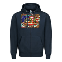 Navy western america map usa Zipper Hoodie - BarkalooDesign