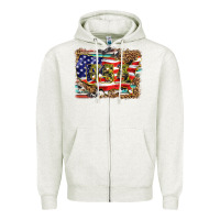 Oatmeal Heather western america map usa Zipper Hoodie - BarkalooDesign