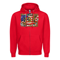 Red western america map usa Zipper Hoodie - BarkalooDesign