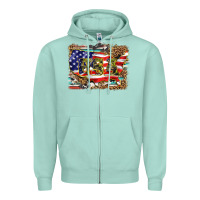 Seafoam western america map usa Zipper Hoodie - BarkalooDesign