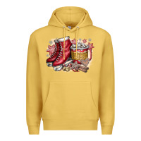 Antique Gold Christmas Ice Skating Premium Hoodie - CowhideDigitalArt