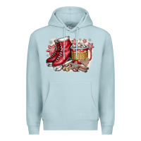 Blue Mist Christmas Ice Skating Premium Hoodie - CowhideDigitalArt