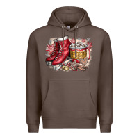 Coffee Christmas Ice Skating Premium Hoodie - CowhideDigitalArt