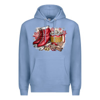 Colony Blue Christmas Ice Skating Premium Hoodie - CowhideDigitalArt