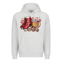 Dove Grey Christmas Ice Skating Premium Hoodie - CowhideDigitalArt