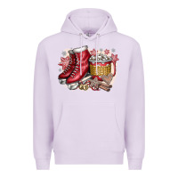Lilac Christmas Ice Skating Premium Hoodie - CowhideDigitalArt