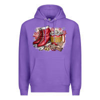 Purple Christmas Ice Skating Premium Hoodie - CowhideDigitalArt