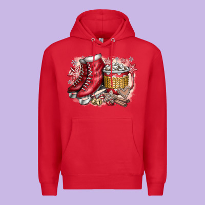 Christmas Ice Skating Premium Hoodie Designed By Cowhidedigitalart
