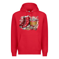Red Christmas Ice Skating Premium Hoodie - CowhideDigitalArt