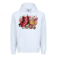 White Christmas Ice Skating Premium Hoodie - CowhideDigitalArt