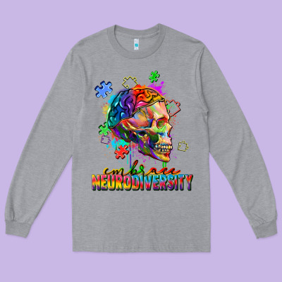 Embrace Neurodiversity Long Sleeve Tee Designed By Fadigitalartstudio