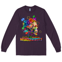 Plum Embrace neurodiversity Long Sleeve Tee - FaDigitalArtStudio