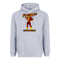 Heather Grey turbo man Heavyweight Hoodie - maiPhamDesign