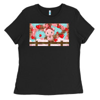 Black cute pig Ladies Tee - TumblerDesignByShophia