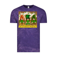 Cloud Purple St. Patrick's Day gnomies with leopard tumbler Vintage Tee - HowdyJamesFarm