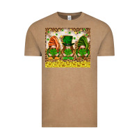 Vintage Coffee St. Patrick's Day gnomies with leopard tumbler Vintage Tee - HowdyJamesFarm
