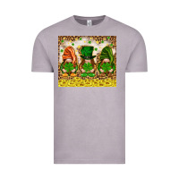 Vintage Zinc St. Patrick's Day gnomies with leopard tumbler Vintage Tee - HowdyJamesFarm