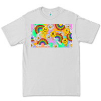 Dove Grey smile faces and rainbow and daisys Premium Tee - TumblerDesignByShophia
