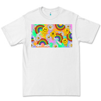 White smile faces and rainbow and daisys Premium Tee - TumblerDesignByShophia