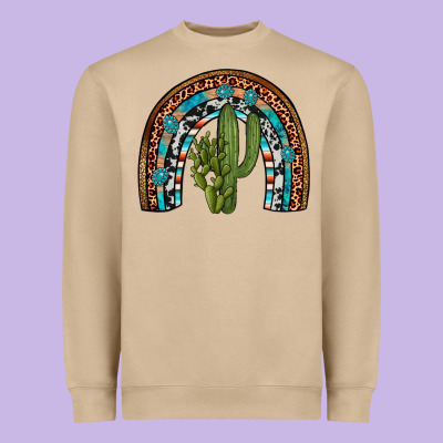 Revize Cactus Gemstone Rainbow Heavyweight Sweatshirt Designed By Artiststas