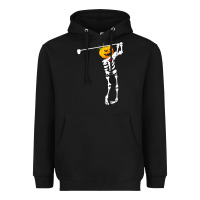 Black Golf Skeleton Pumpkin Halloween Shirt Heavyweight Hoodie - maiPhamDesign