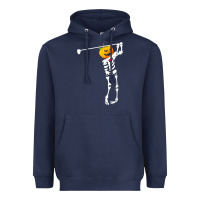 Navy Golf Skeleton Pumpkin Halloween Shirt Heavyweight Hoodie - maiPhamDesign