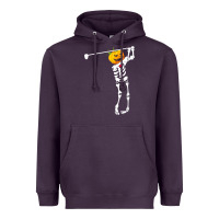 Plum Golf Skeleton Pumpkin Halloween Shirt Heavyweight Hoodie - maiPhamDesign